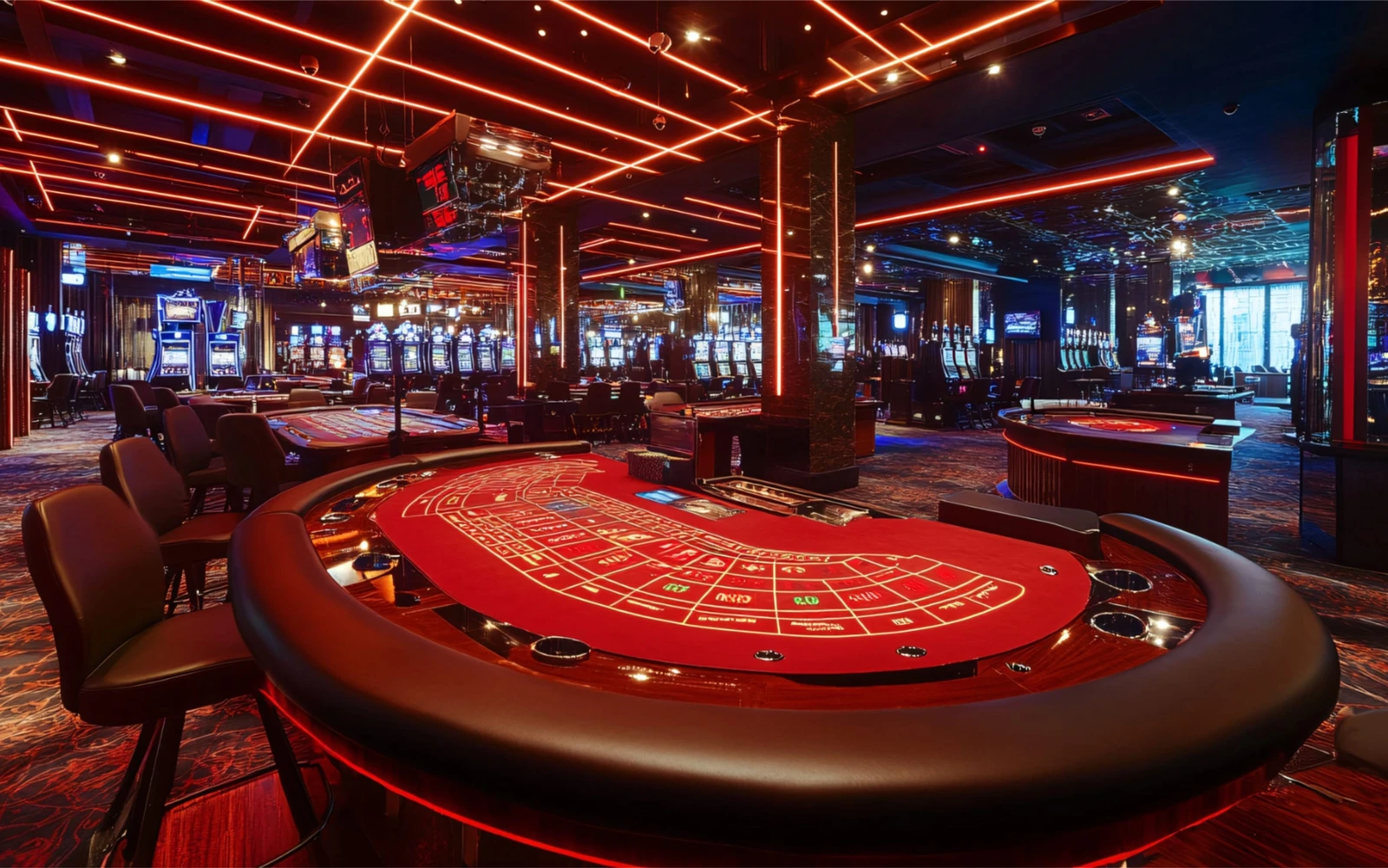 Meja kartu dan chip dalam pengalaman kasino digital OVO99